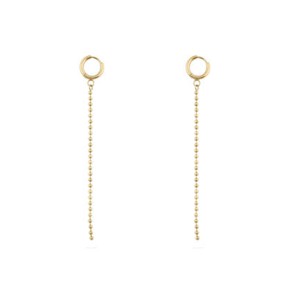 Beaded Chain Huggies
