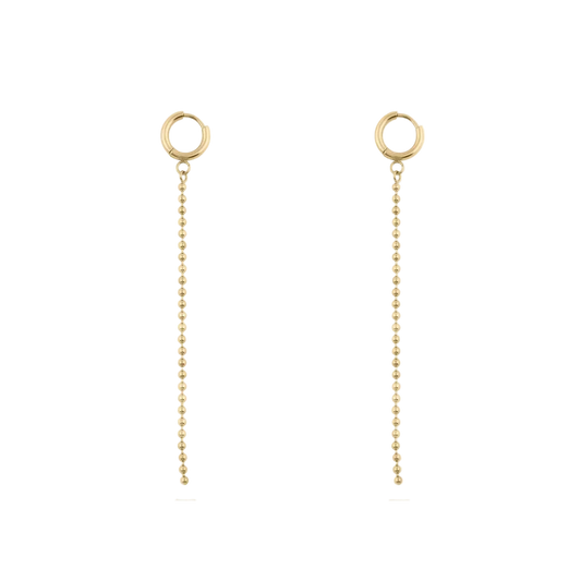 Beaded Chain Huggies