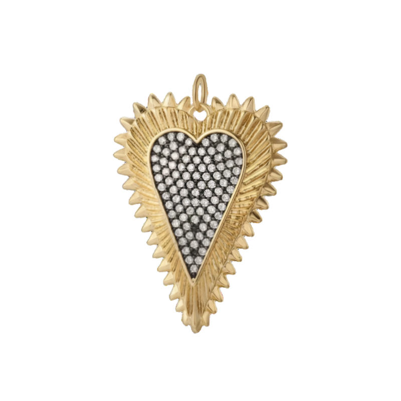 Studded Two-Toned Heart