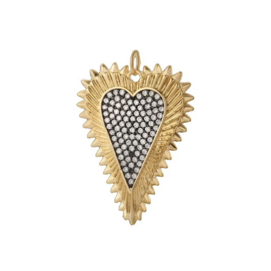 Studded Two-Toned Heart
