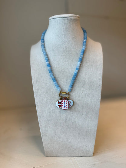 Red, White, & Blue Beaded Charm Keeper