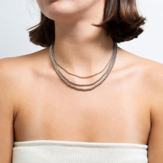 Silver Beaded Necklace