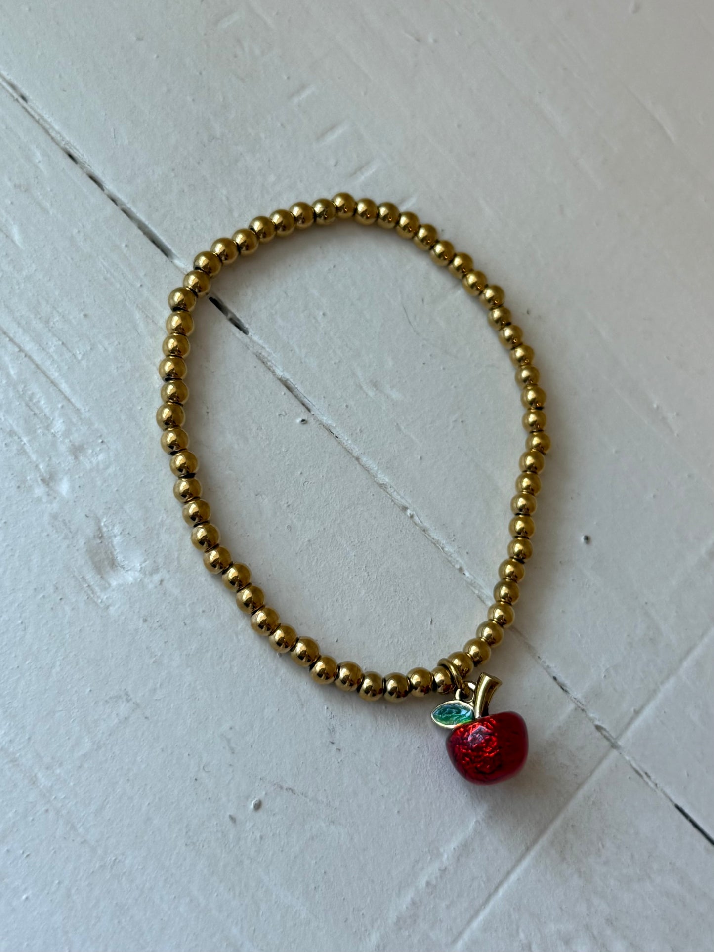 Teacher Apple Beaded Stretch Bracelet