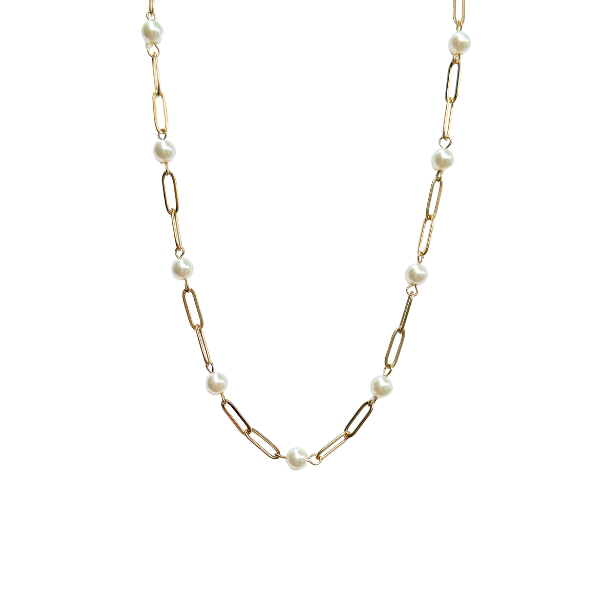 Pearl Paperclip Chain