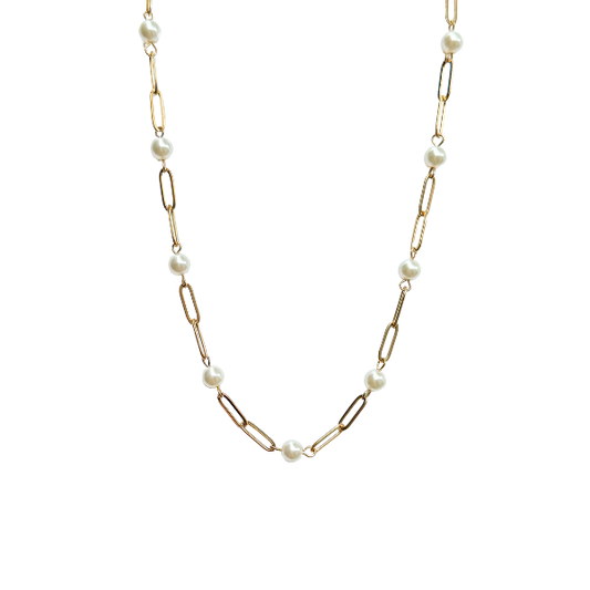 Pearl Paperclip Chain