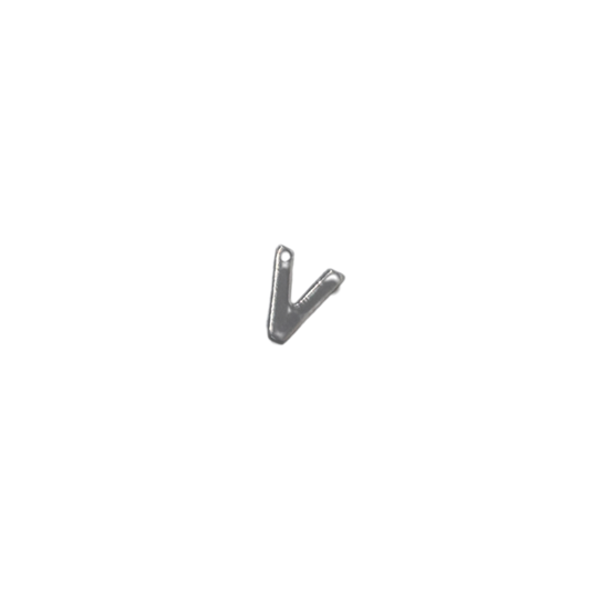 Flat Letter - V Silver