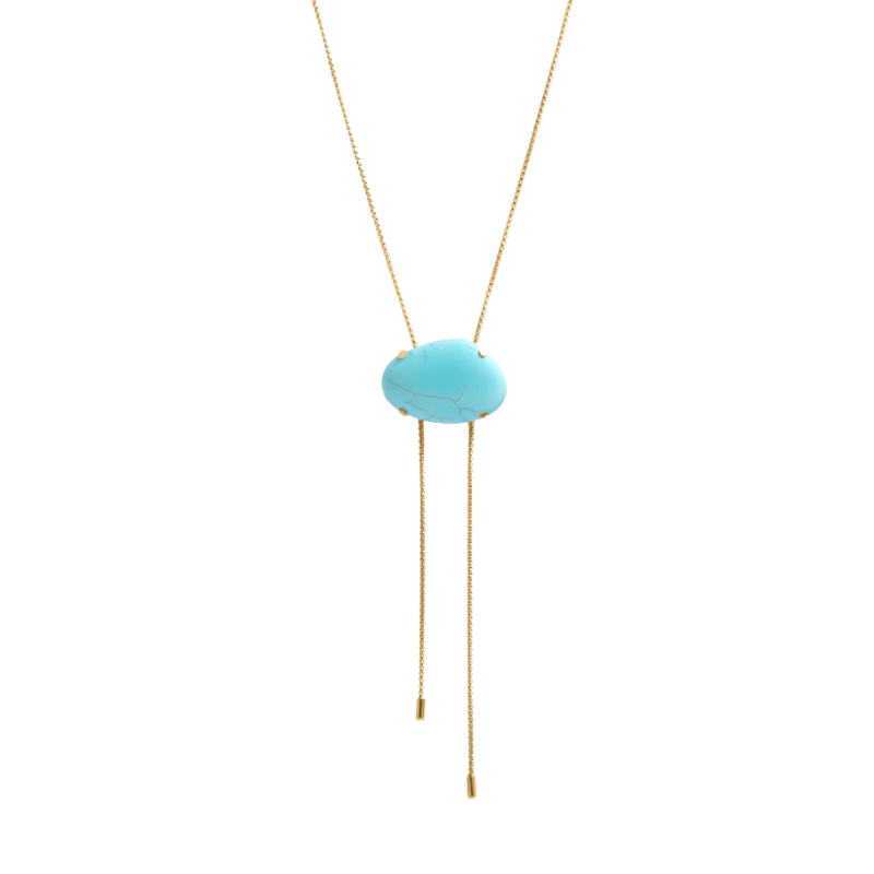 Turquoise Stone Bolo Necklace