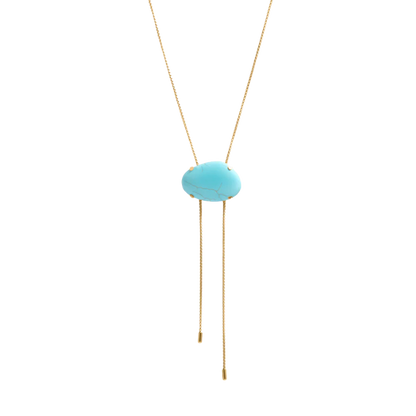 Turquoise Stone Bolo Necklace