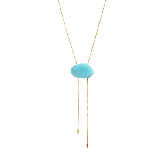 Turquoise Stone Bolo Necklace