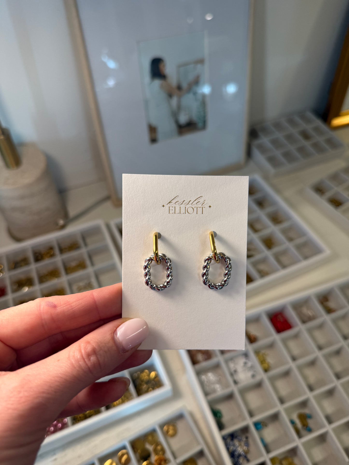 Two-Toned Twist Earrings