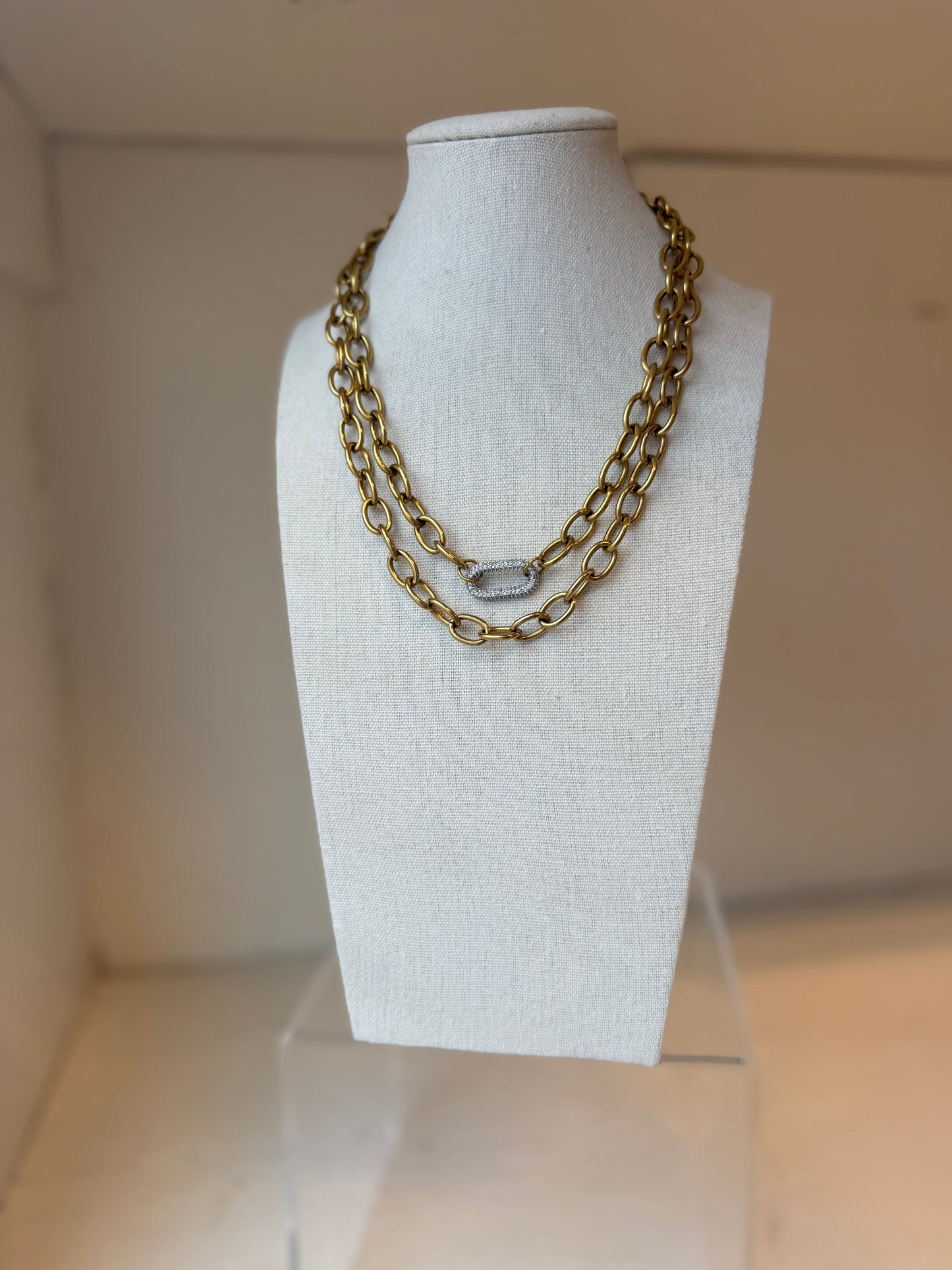 Double Layer Pavé Chunky Cable