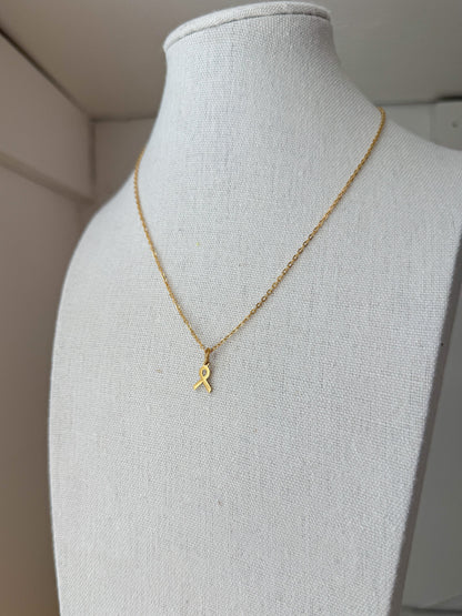 Breast Cancer Ribbon Pendant Necklace