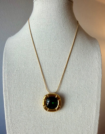 Oversized Emerald Pendant Necklace