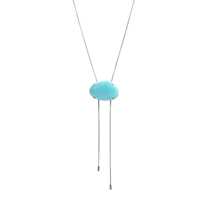 Turquoise Stone Bolo Necklace