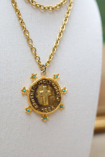 Vintage Turquoise Sunburst Necklace