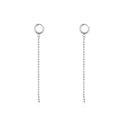 Beaded Chain Huggies