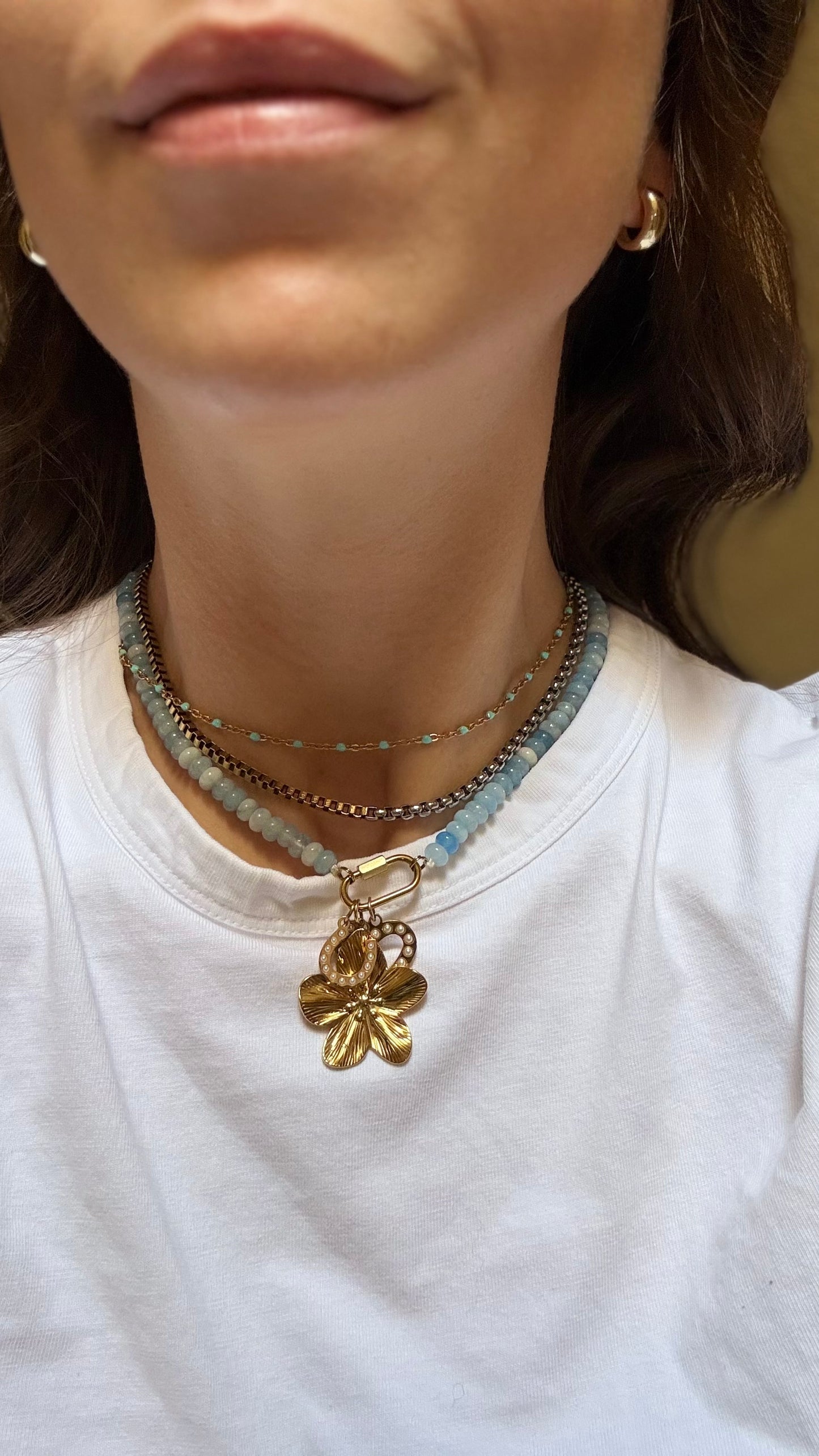 Beaded Carabiner Necklace