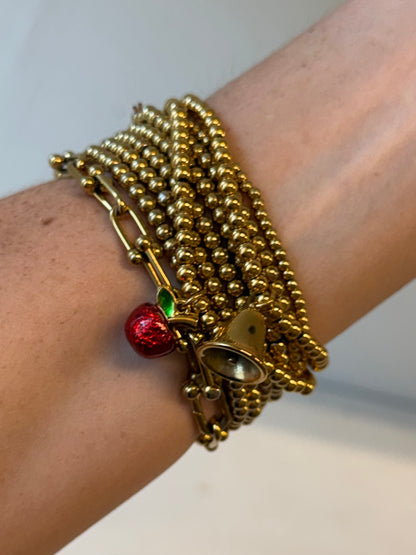 School Bell Beaded Stretch Bracelet