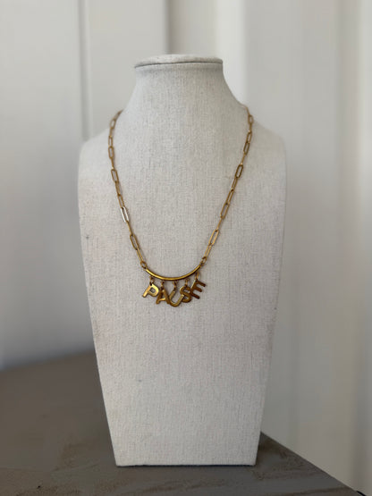 PAUSE Paperclip Necklace