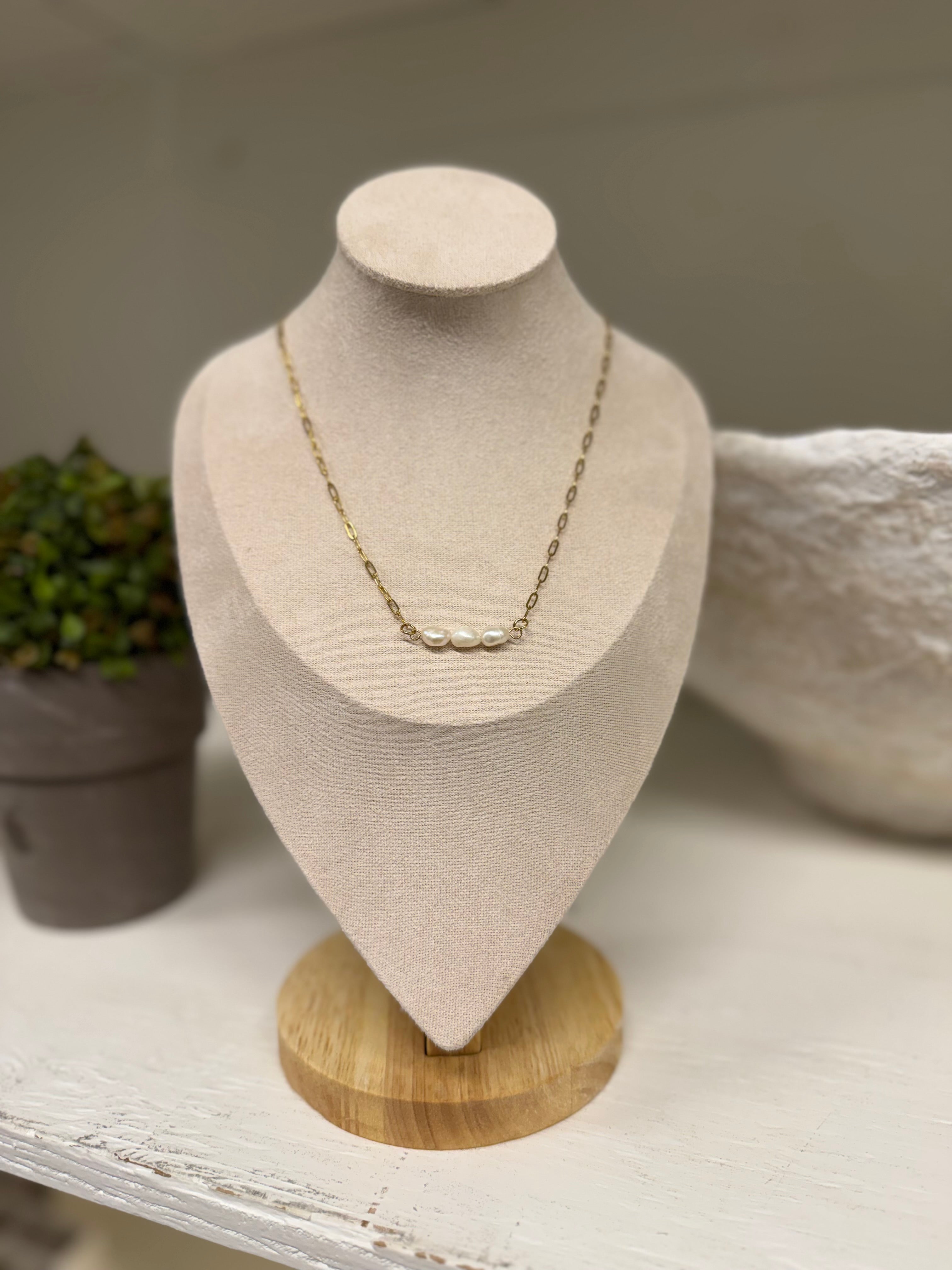 Triple Freshwater Pearl Necklace – Kessler Elliott