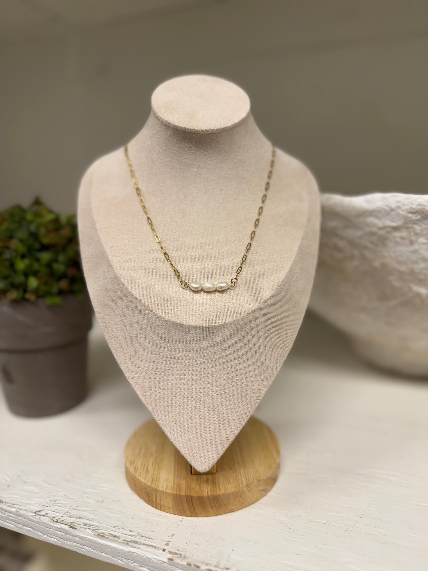 Triple Freshwater Pearl Necklace