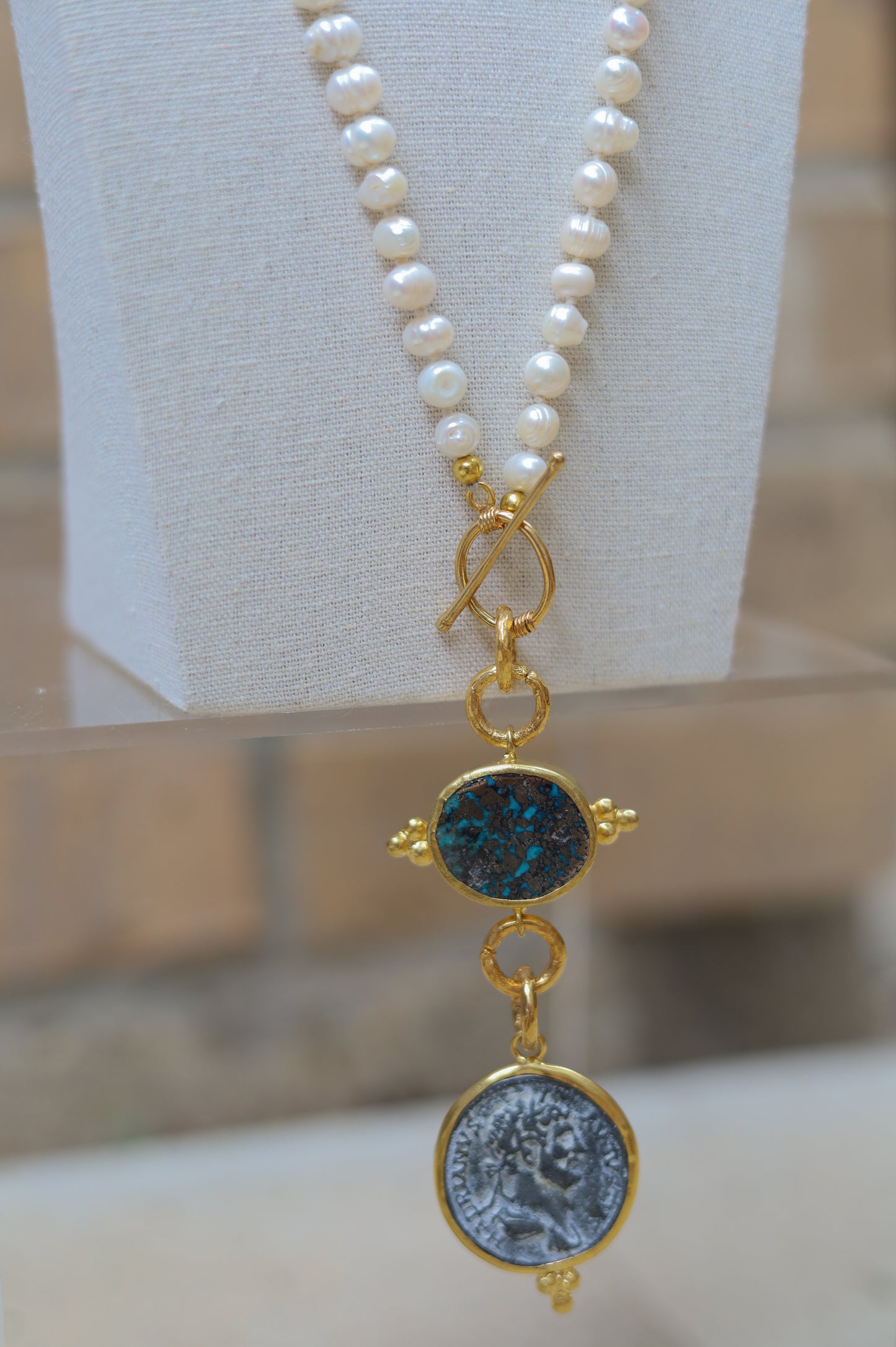 Vintage Pearl Lariat Necklace I