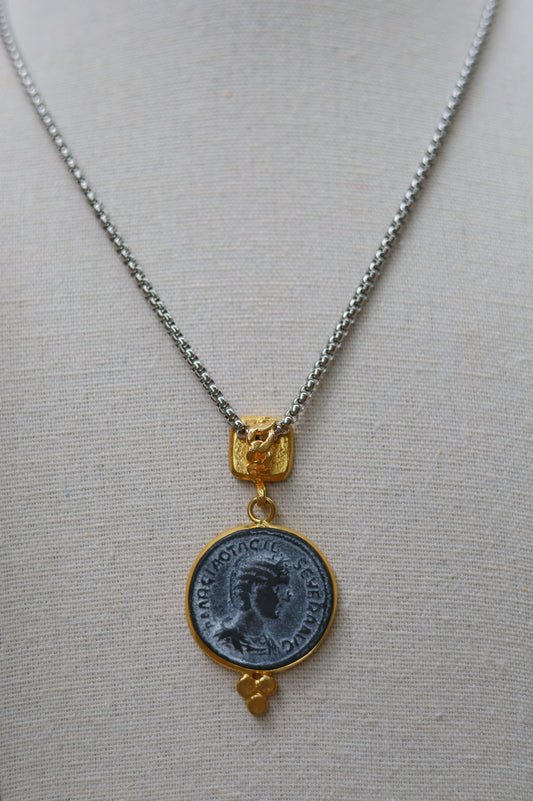 Vintage Two-Toned Coin Necklace