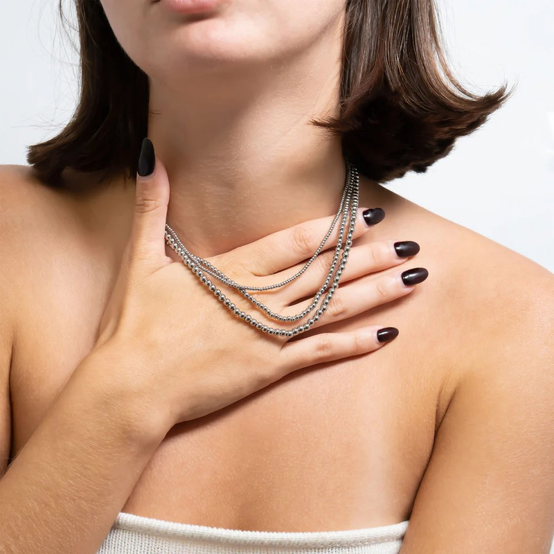 Silver Beaded Necklace