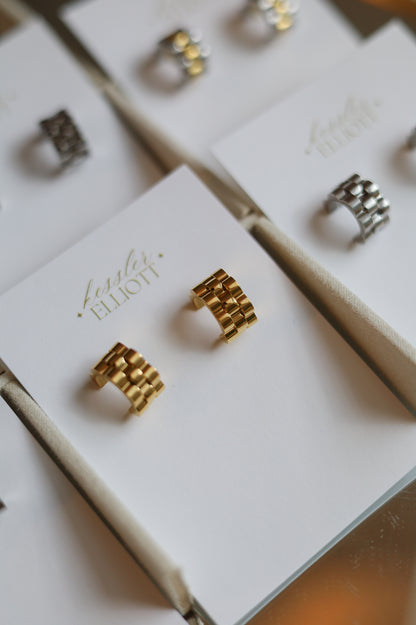 Watchband Huggie Earrings