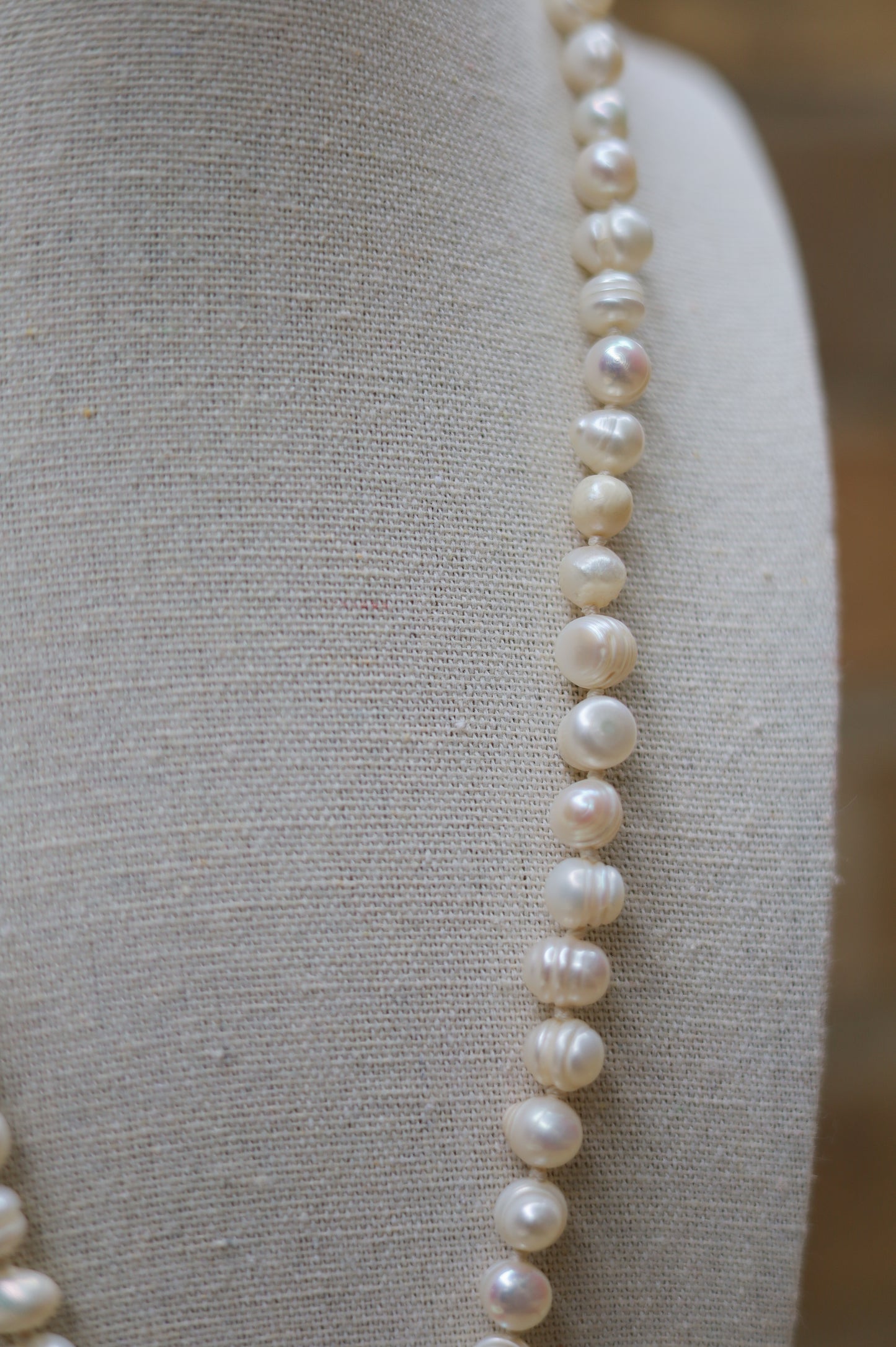 Vintage Pearl Lariat Necklace I