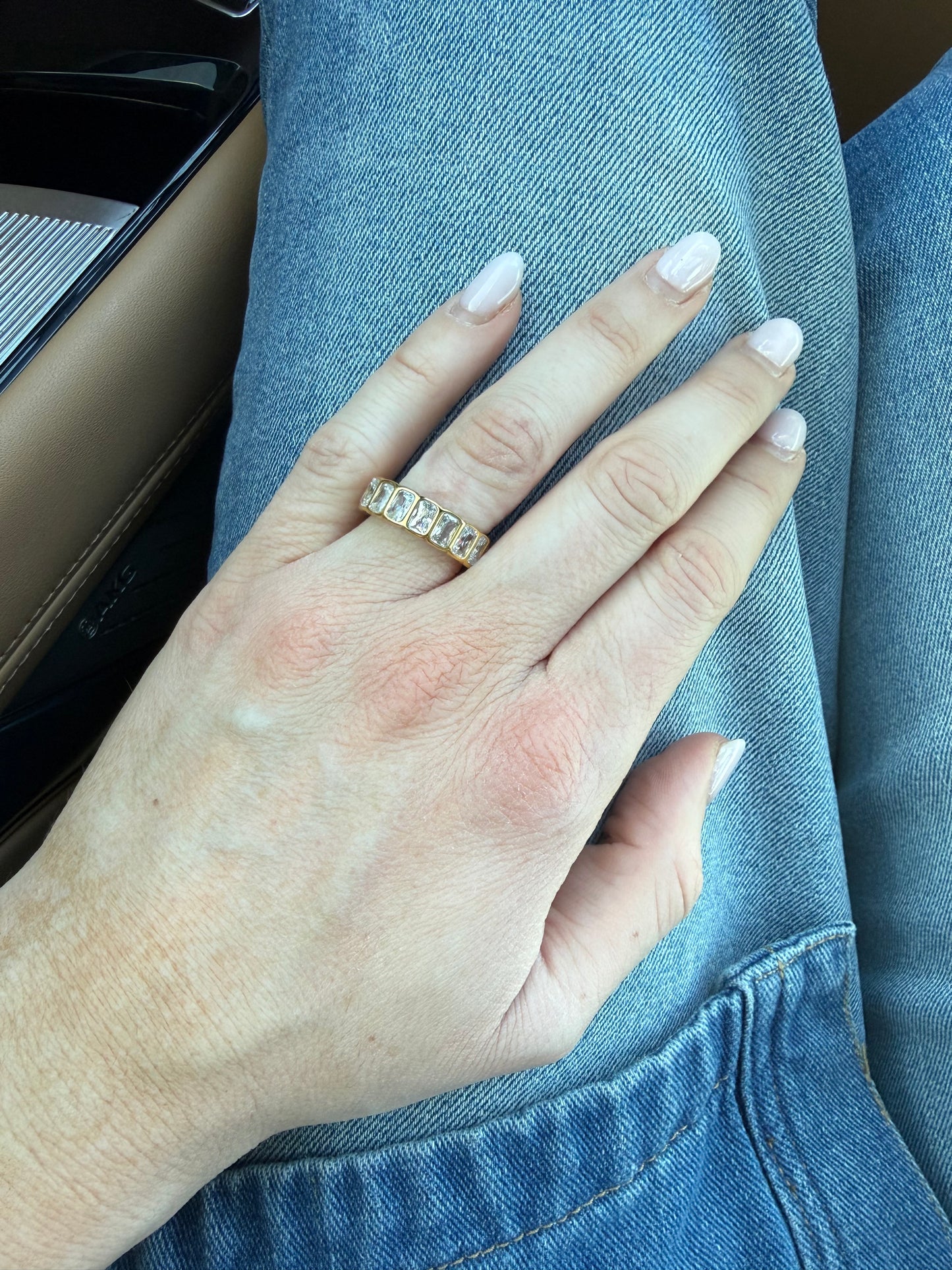 Emerald Cut Infinity Ring