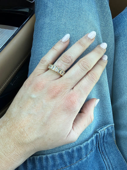 Emerald Cut Infinity Ring