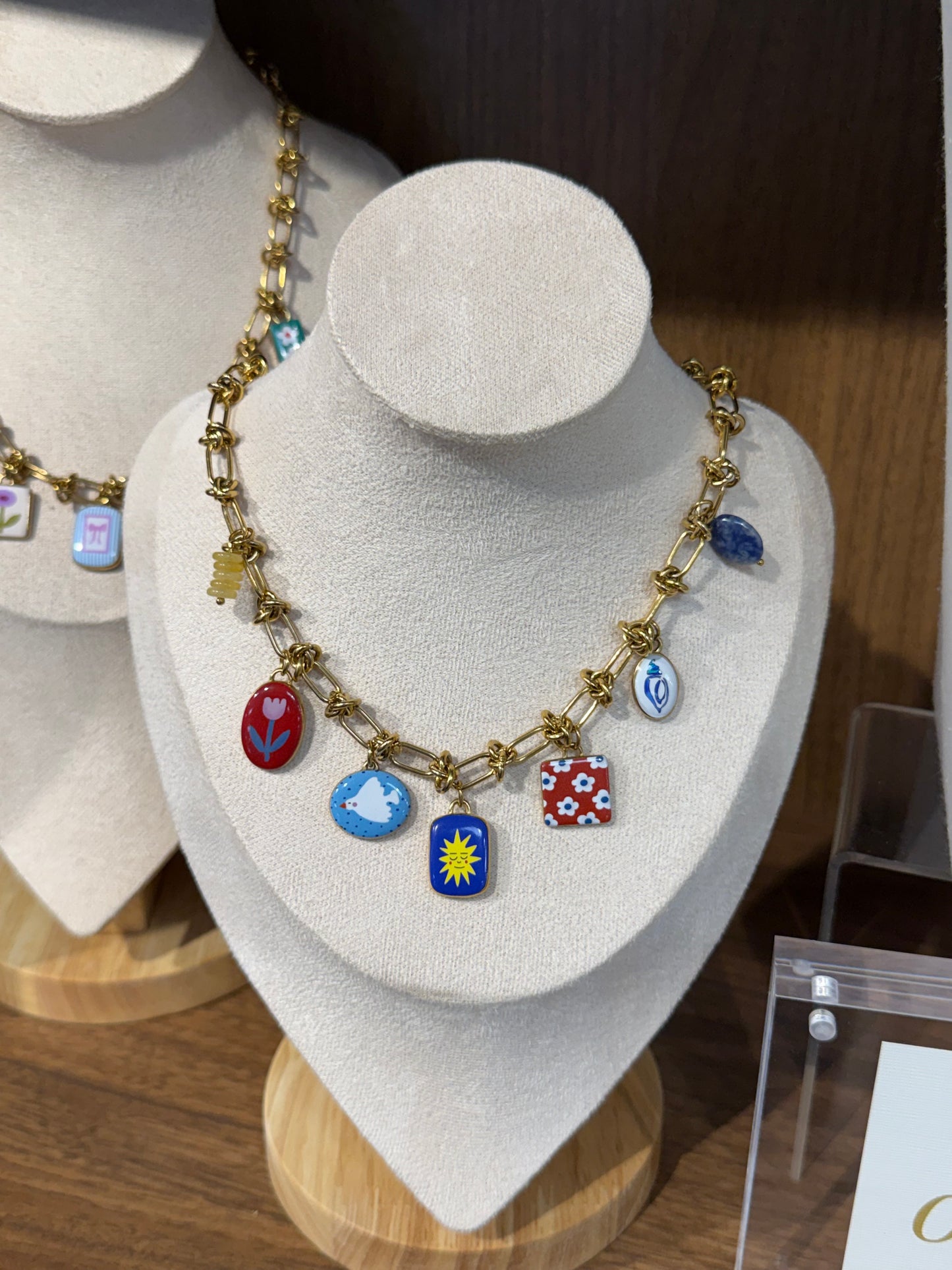 Knotted Ceramic Charm Necklaces