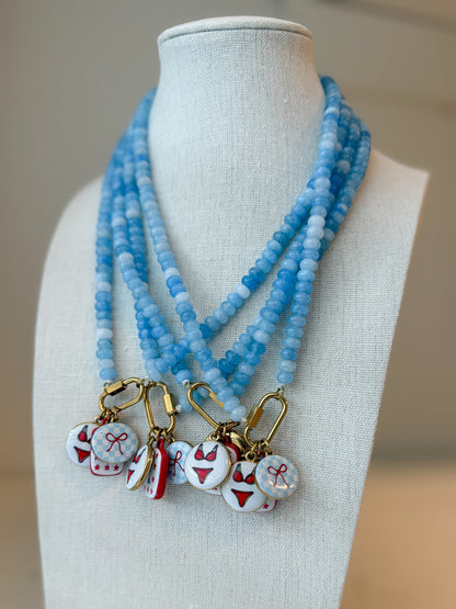 Red, White, & Blue Beaded Charm Keeper