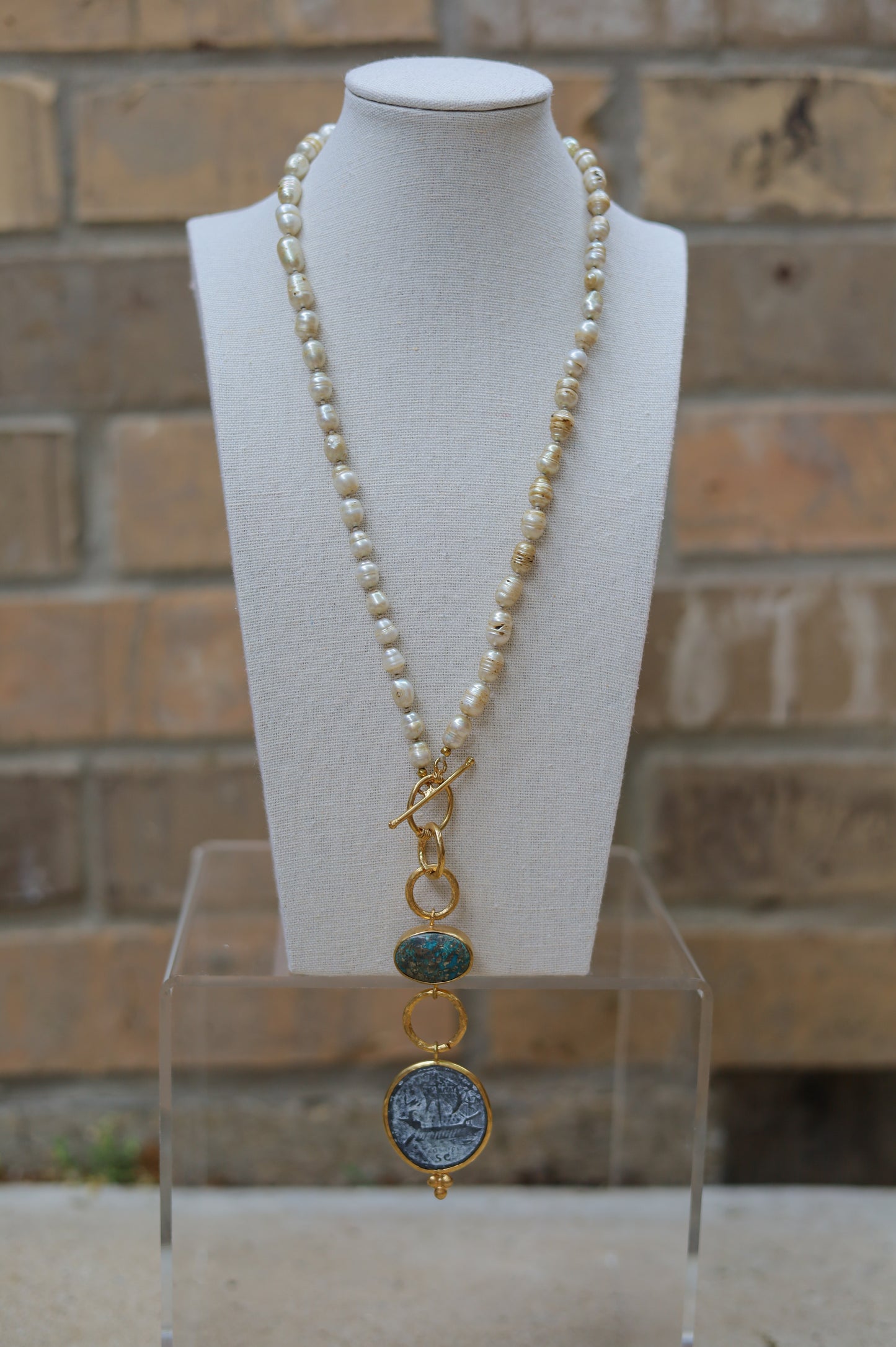 Vintage Pearl Lariat Necklace II