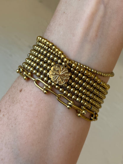PomPom Beaded Stretch Bracelet