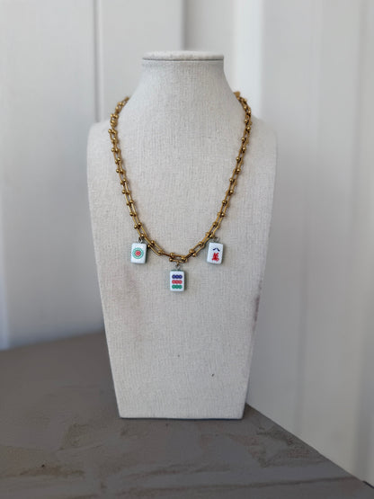 Ballin’ Triple Mahj Necklace