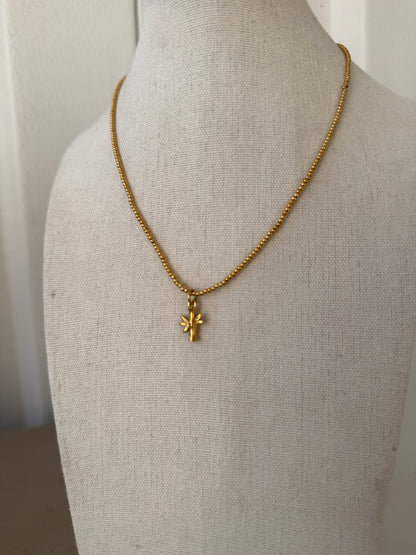 Mini Beaded + Bamboo Necklace