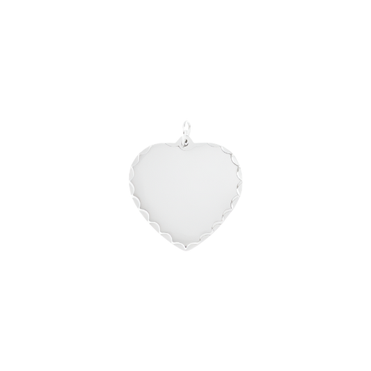 Silver Scalloped Heart