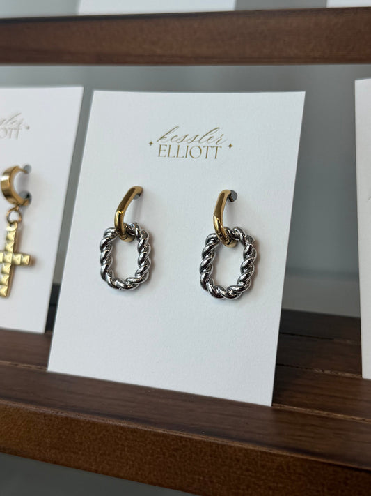 Two-Toned Twist Earrings