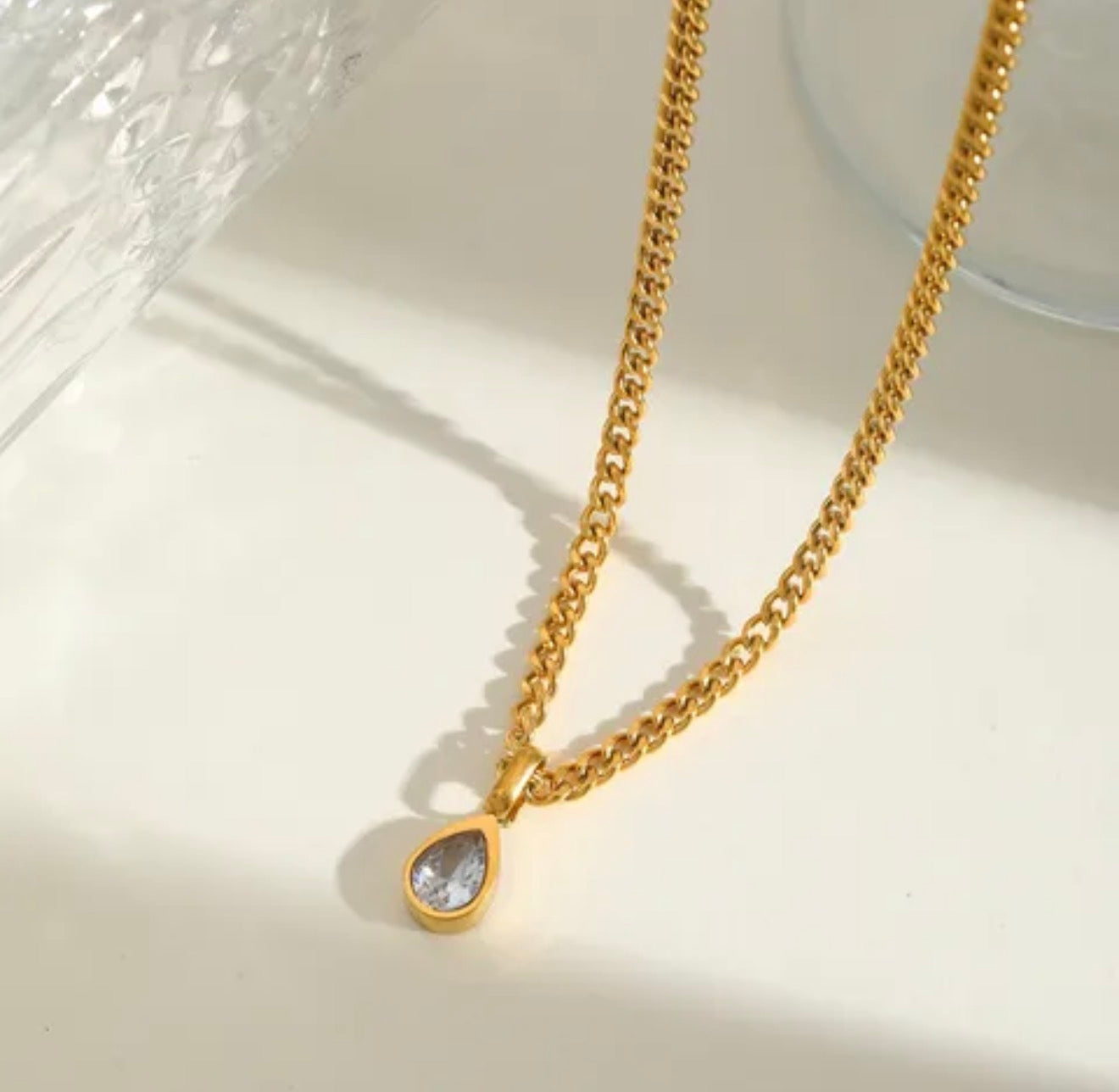 Curb + Stone Necklace