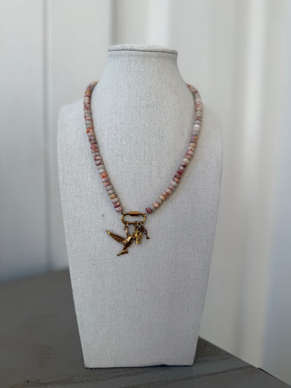 Neutral Beaded Bird Bam Cheers Carabiner