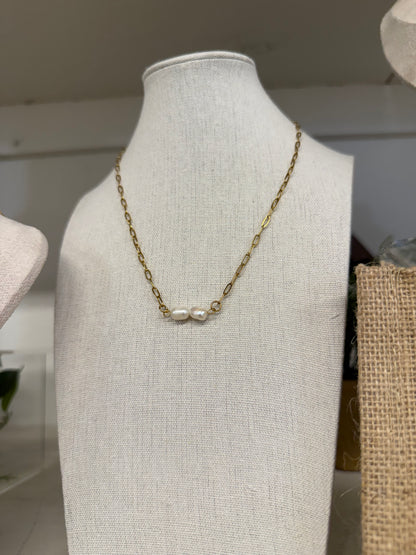 Double Freshwater Pearl Necklace