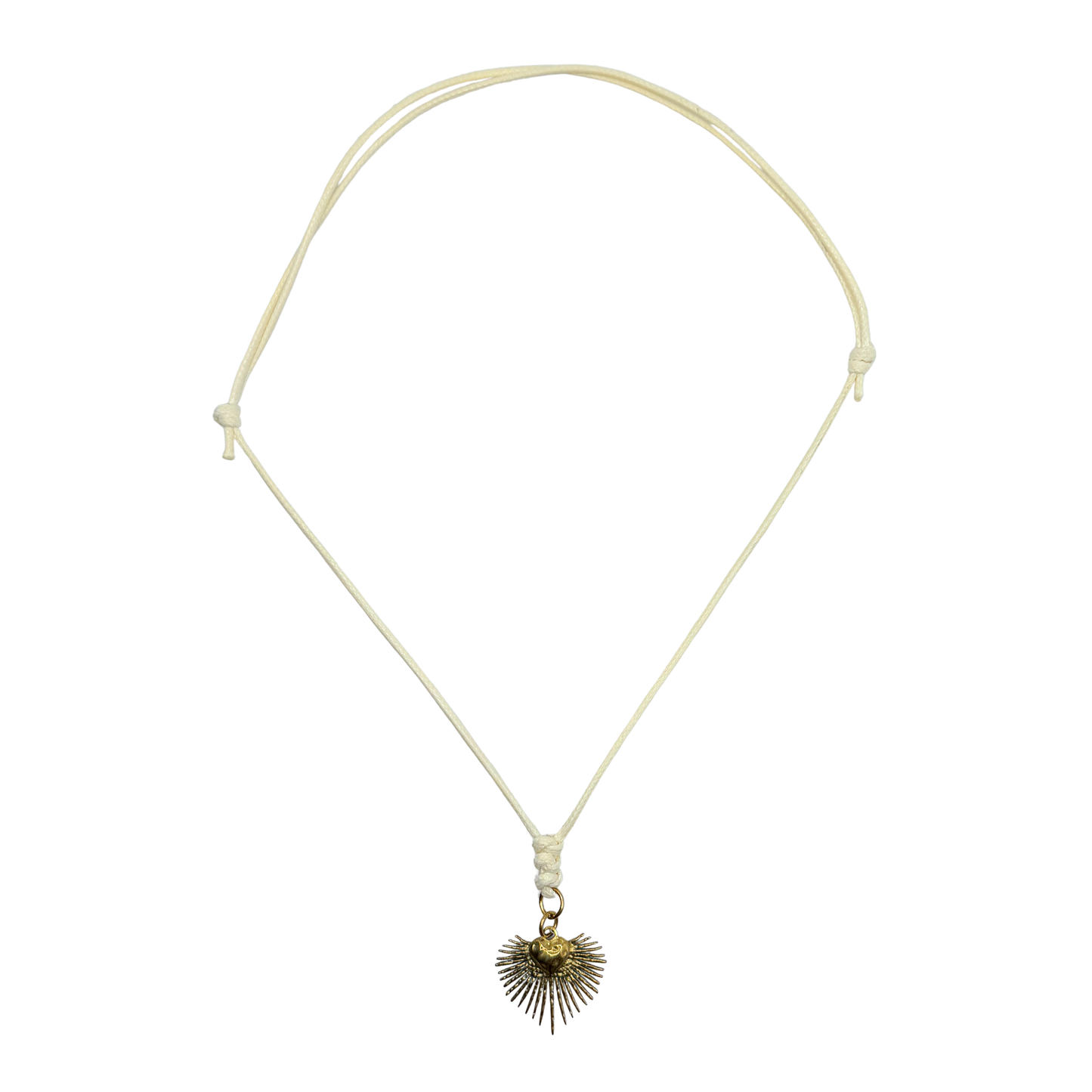 Cream Cord with Heart Burst