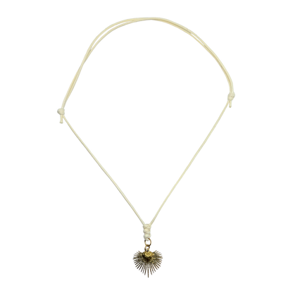 Cream Cord with Heart Burst