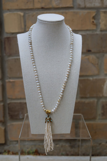 Vintage Pearl Fringe Necklace