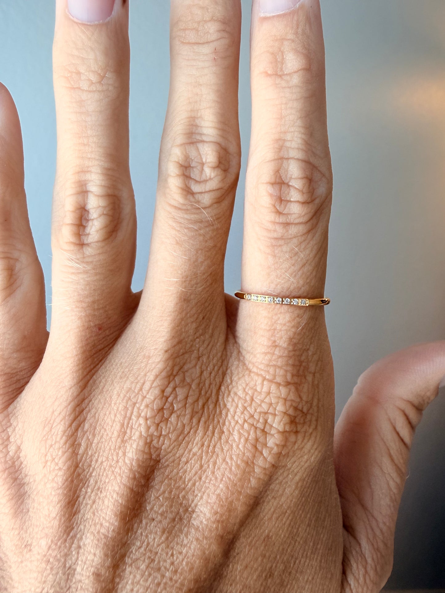 Thin pavé ring band