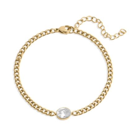 Curb + Stone Bracelet