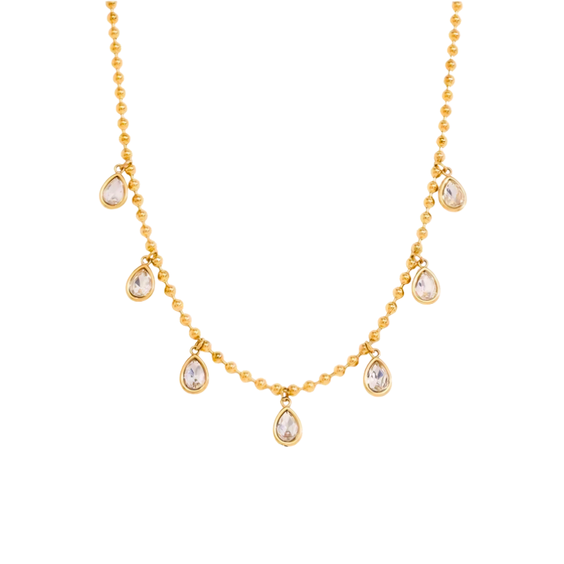 Beaded Stone Infinity Necklace