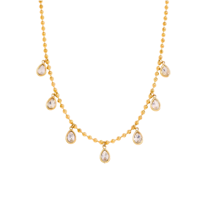 Beaded Stone Infinity Necklace